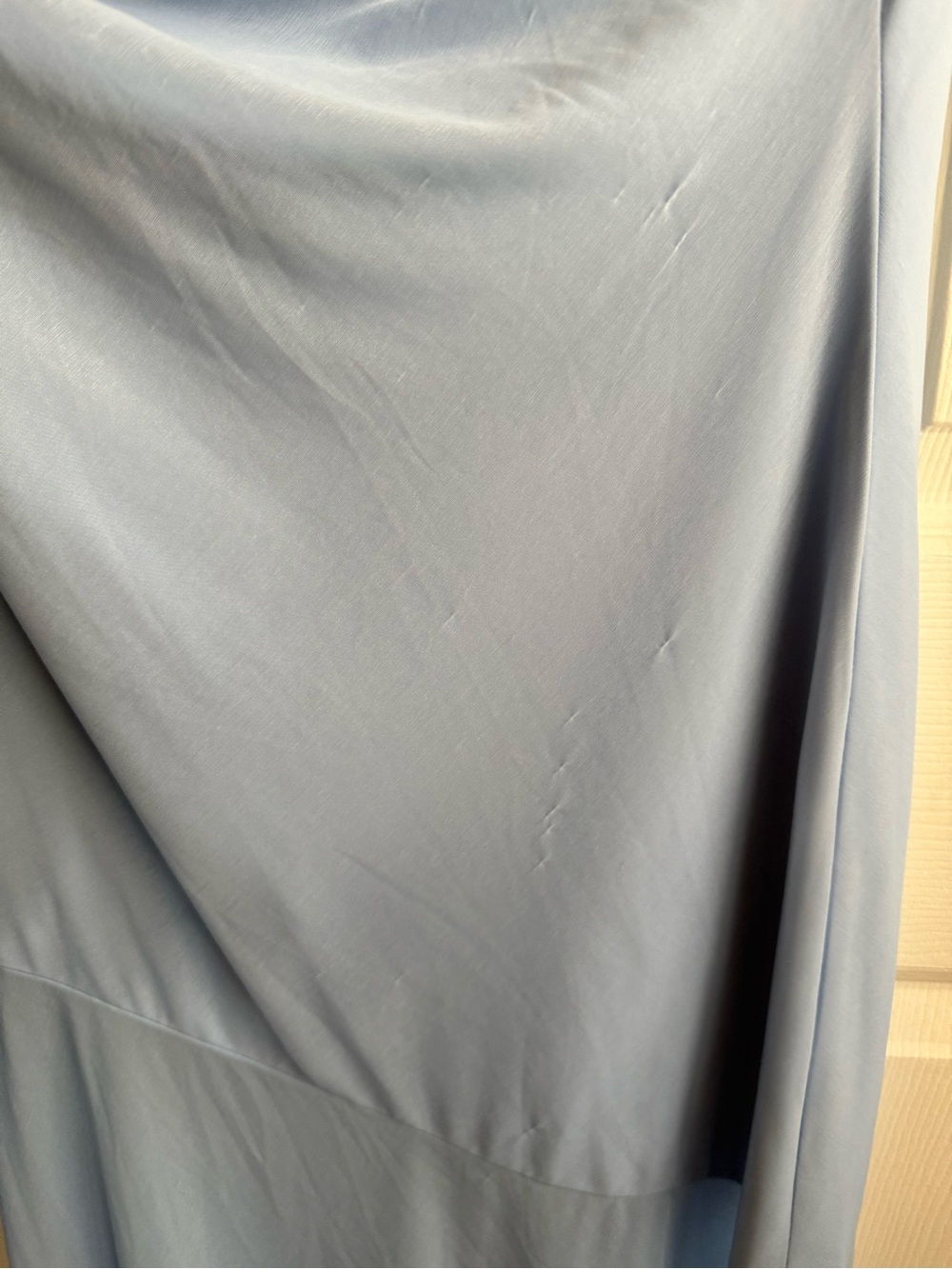 Mare Mare Cowl Neck Sheer Hem Maxi Dress Light Blue Size Small - Picture 10 of 15